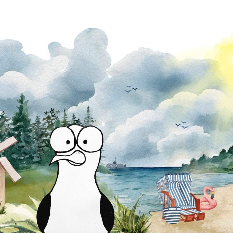 Eine Zeichnung von Udo mit einigen Besonderheiten der Insel Usedom